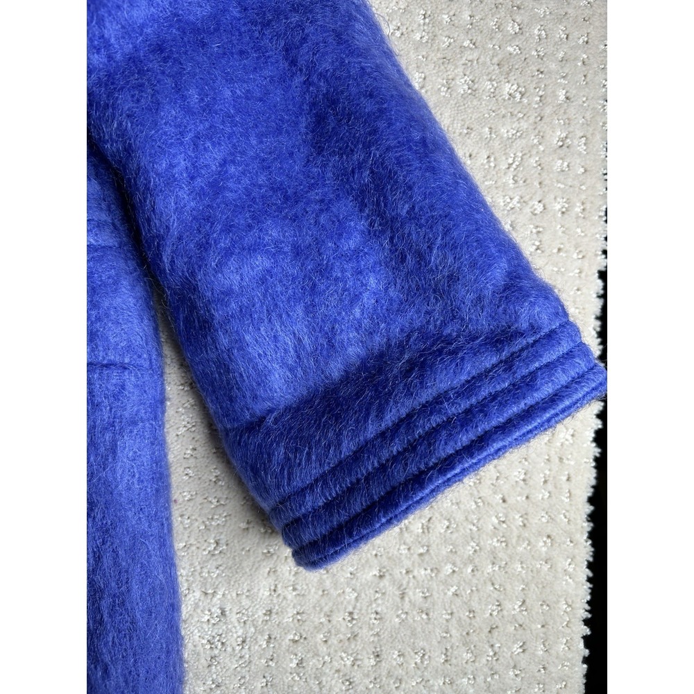 Women's Vtg Size 10 P Loring Super Soft Periwinkle Mohair Wool Coat Made In USA - Picture 4 of 10